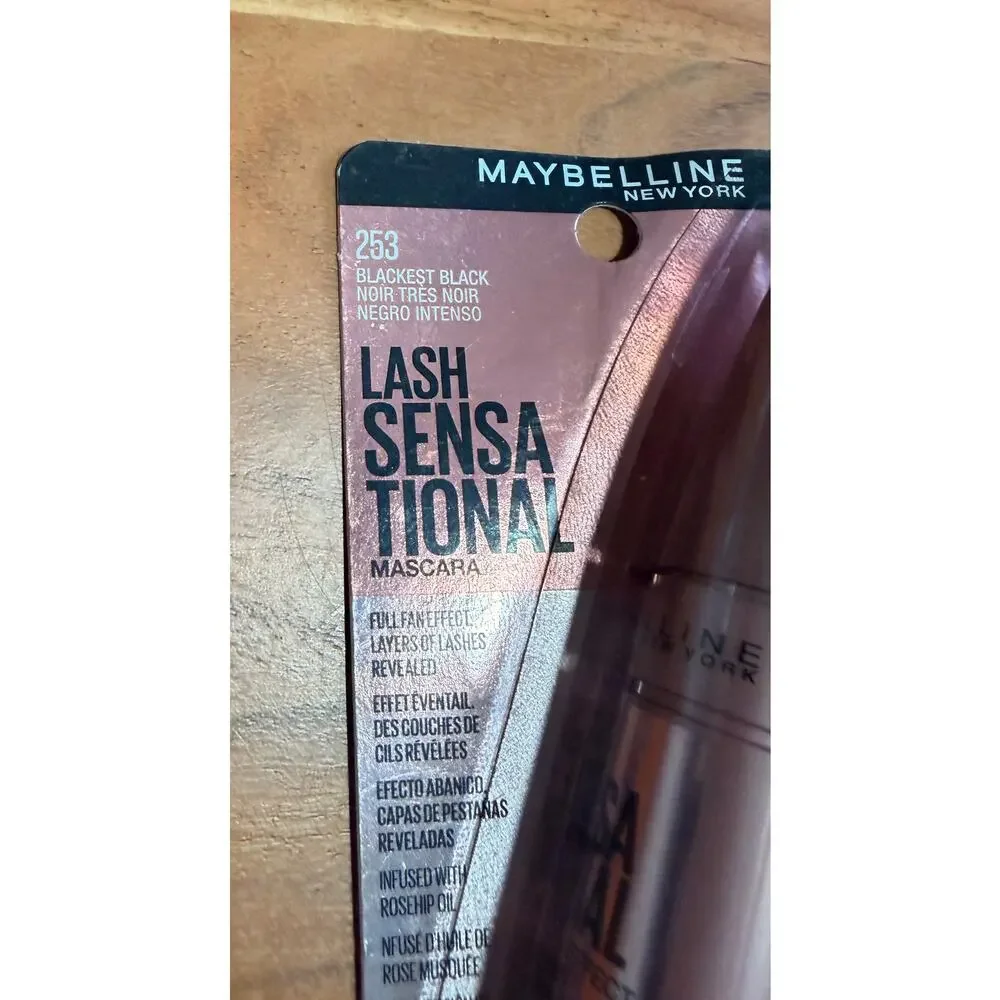 Maybelline Lash Sensational Mascara 253 Blackest Black 0.32 oz New Sealed